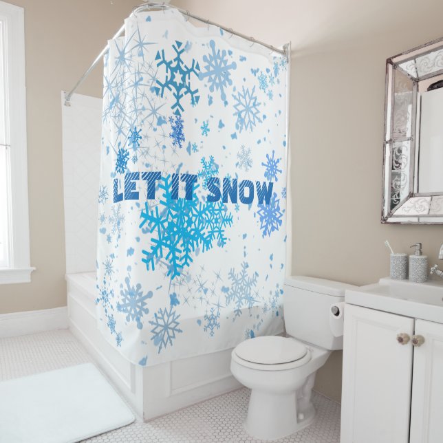 Christmas Snowfall Shower Curtain (In Situ)
