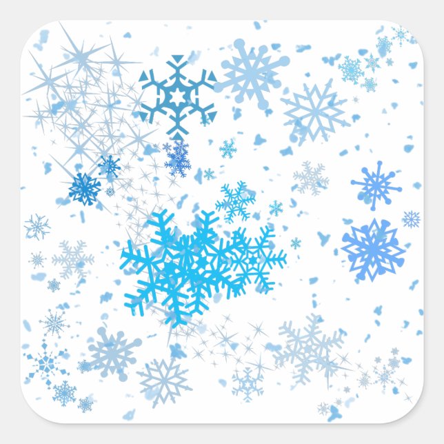 Christmas Snowfall Square Sticker (Front)