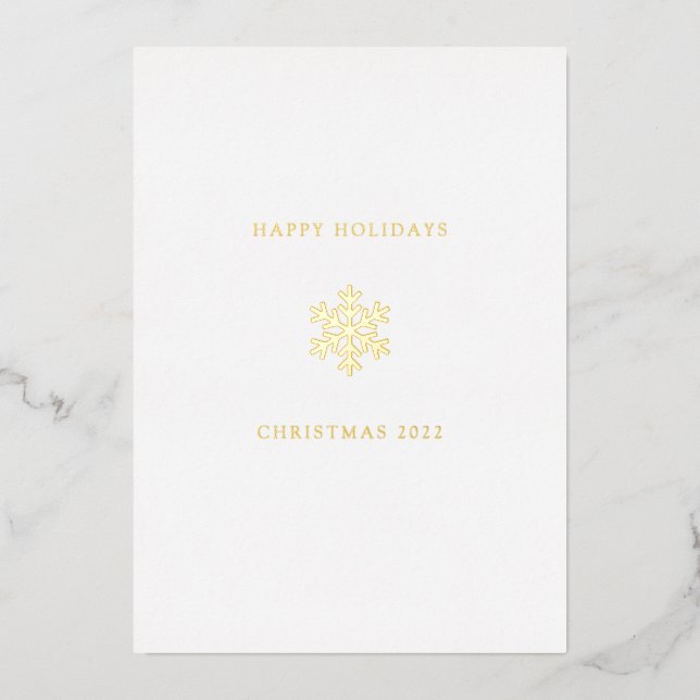 Christmas Snowflake | Add Your Photo Foil Holiday Card (Front)