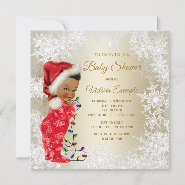 Christmas Snowflake Baby Shower Invitations (Front)