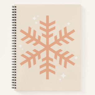 Christmas Snowflake Beige Notebook