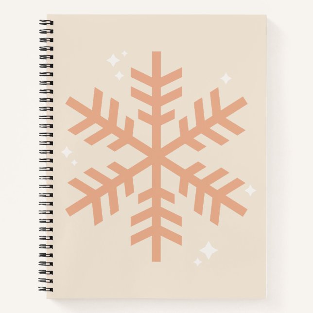 Christmas Snowflake Beige Notebook (Front)