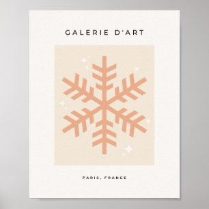 Christmas Snowflake Beige Poster