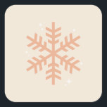 Christmas Snowflake Beige Square Sticker<br><div class="desc">Christmas Illustration – Snowflake – Neutral Beige / Earth Tones Holiday Christmas Print.</div>