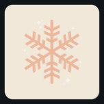 Christmas Snowflake Beige Square Sticker<br><div class="desc">Christmas Illustration – Snowflake – Neutral Beige / Earth Tones Holiday Christmas Print.</div>