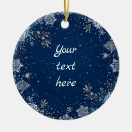 Christmas Snowflake Blue and White Ceramic Tree Decoration