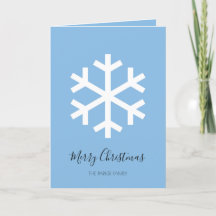 Christmas Snowflake Blue Christmas Card