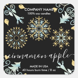 Christmas Snowflake Candle label product label