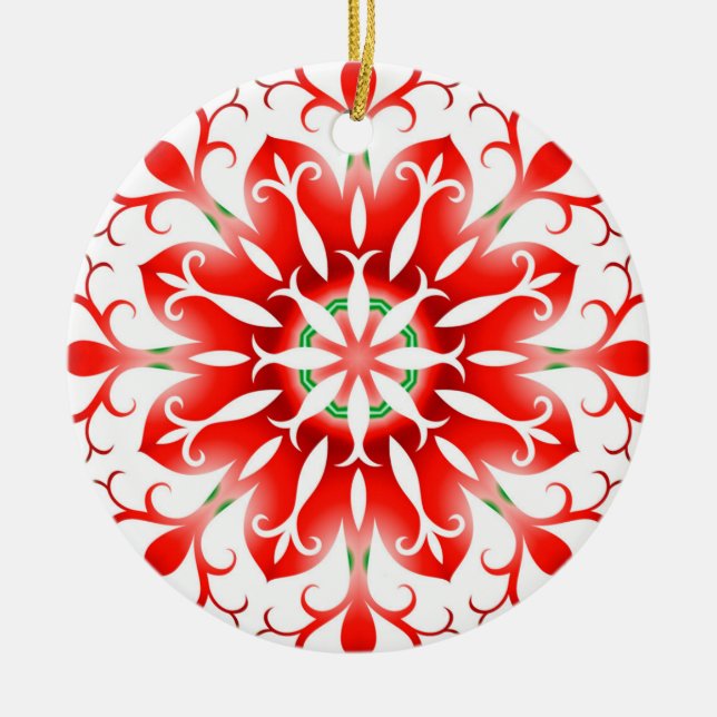 Christmas Snowflake Ceramic Tree Decoration (Front)
