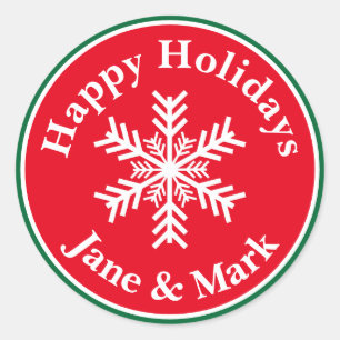 Christmas Snowflake Classic Round Sticker