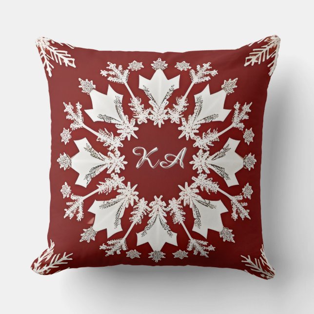 Christmas Snowflake Design Cushion (Front)