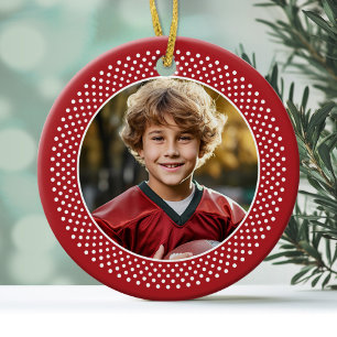 Christmas Snowflake: Double-Sided Photo Ceramic Tree Decoration