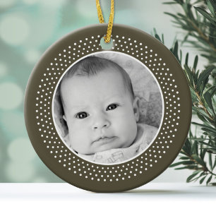 Christmas Snowflake: Double-Sided Photo Ceramic Tree Decoration