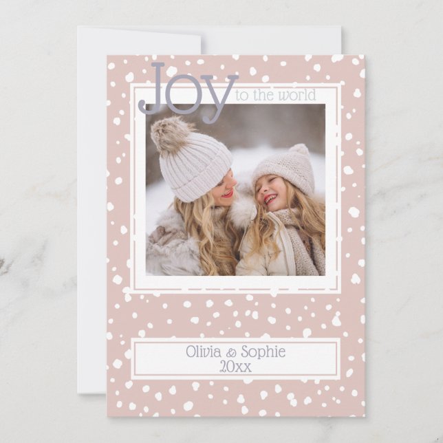 Christmas Snowflake Dusty Rose Photo Frame (Front)