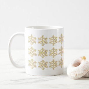 Christmas Snowflake Faux Gold Foil Coffee Mug