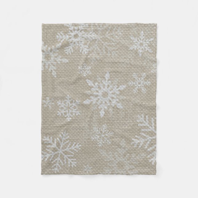 Christmas Snowflake Fleece Blanket (Front)