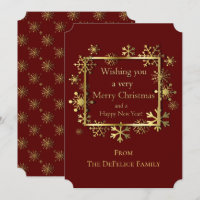 Christmas - Snowflake Frame with Greeting Red