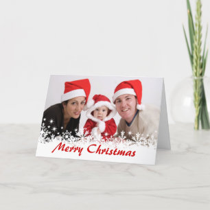 Christmas Snowflake Full-bleed Photo Greeting Card