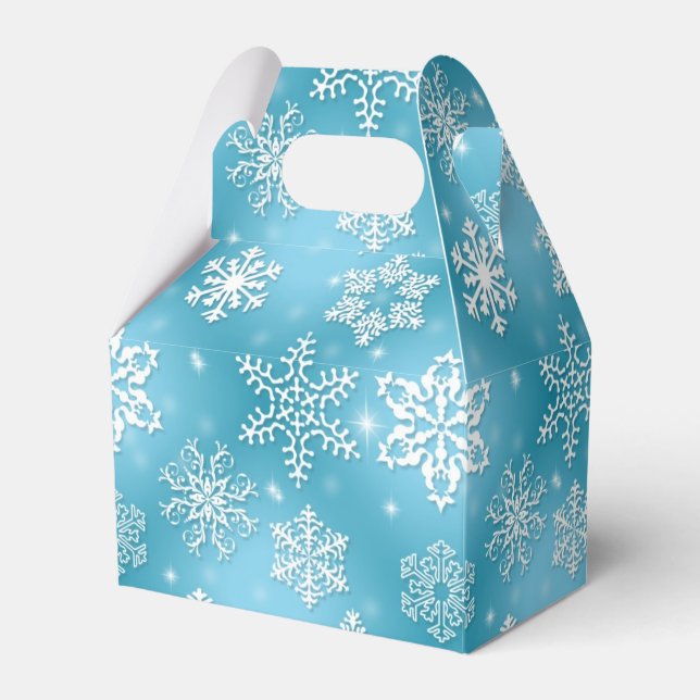 Christmas Snowflake Holiday gable favour box (Front Side)