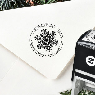 Christmas Snowflake Holiday Return Address Self-inking Stamp