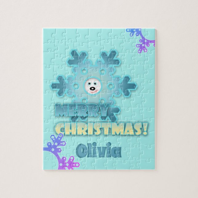 Christmas snowflake jigsaw puzzle (Vertical)