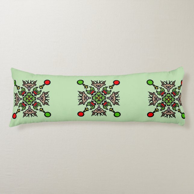 Christmas Snowflake Mandala Body Cushion (Front)