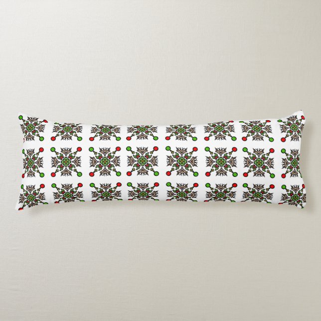 Christmas Snowflake Mandala Body Cushion (Front)