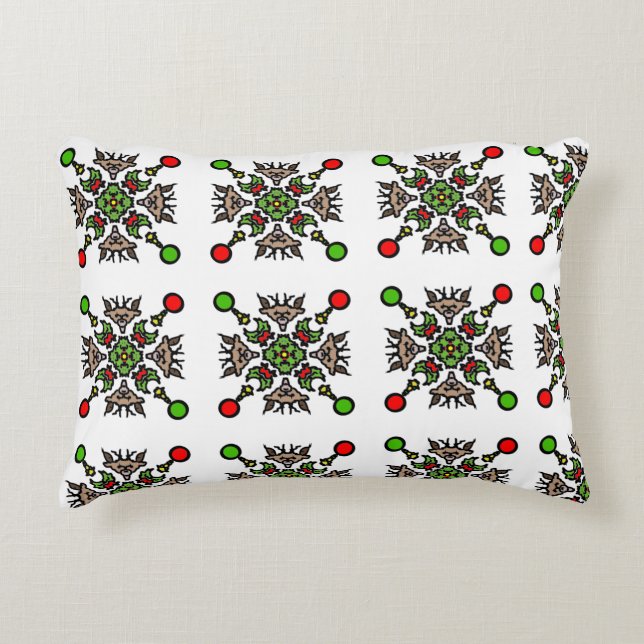 Christmas Snowflake Mandala Decorative Cushion (Front)