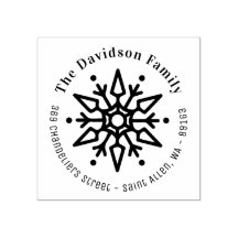 Christmas Snowflake Modern Return address