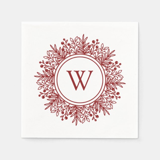 Christmas Snowflake Monogram Napkin (Front)