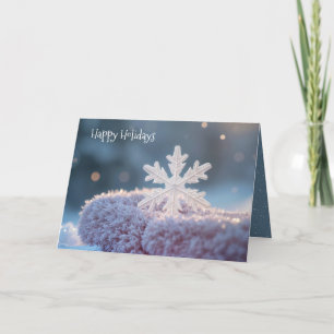 Christmas Snowflake On a Pink Mitten Holiday Card