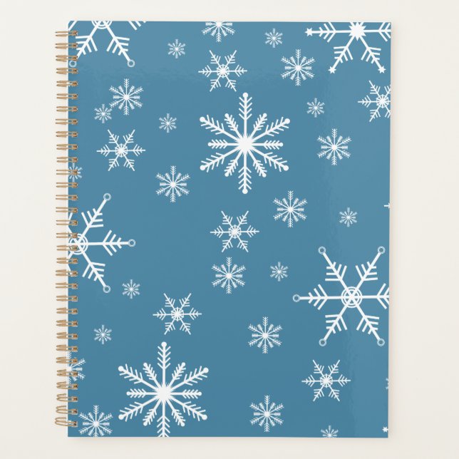 Christmas Snowflake On Blue Planner (Front)