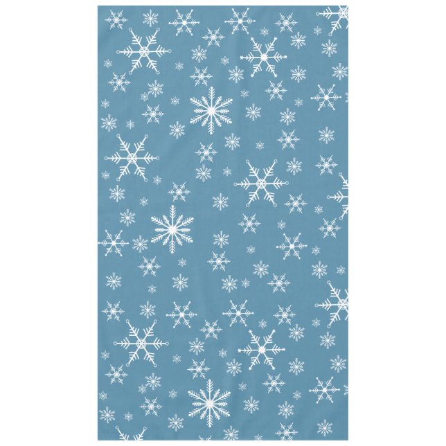 Christmas Snowflake On Blue Tablecloth (Front)
