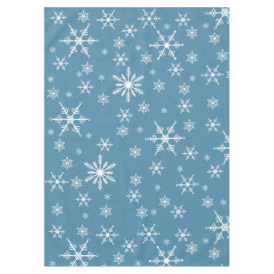 Christmas Snowflake On Blue Tablecloth