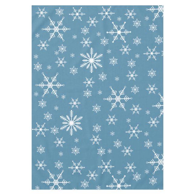 Christmas Snowflake On Blue Tablecloth (Front)