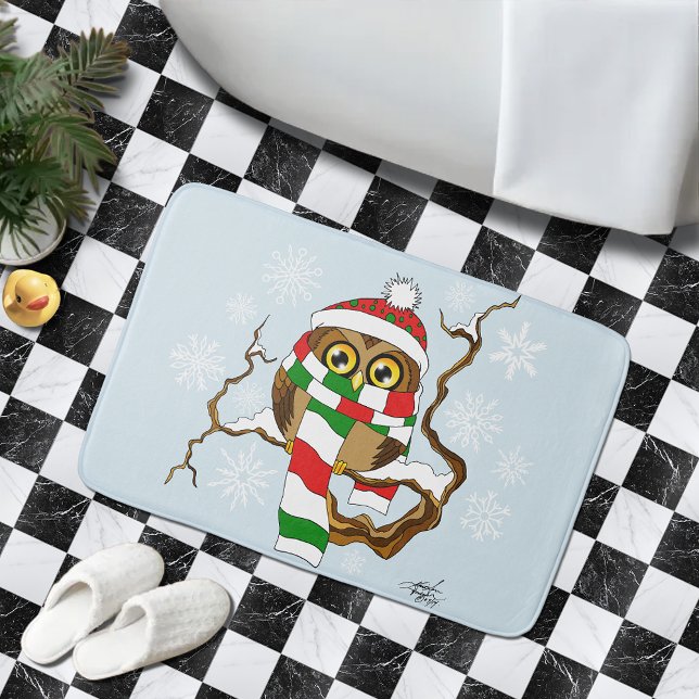 Christmas Snowflake Owl Bath Mat (Creator Uploaded)
