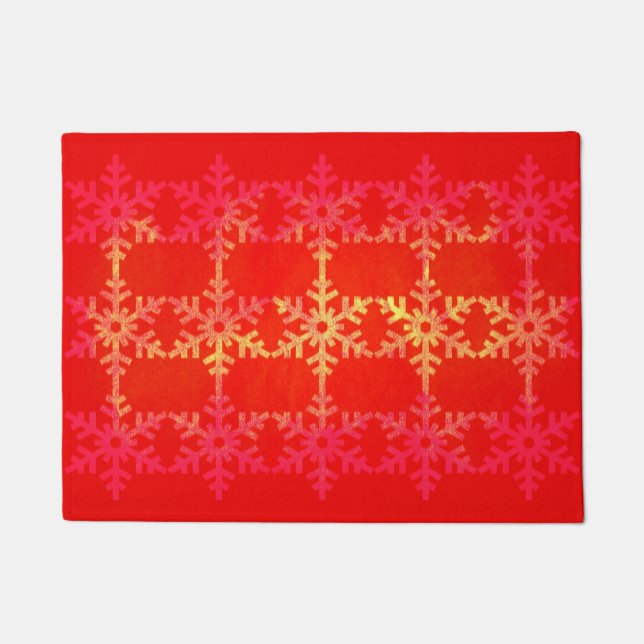 Christmas snowflake pattern doormat (Front)