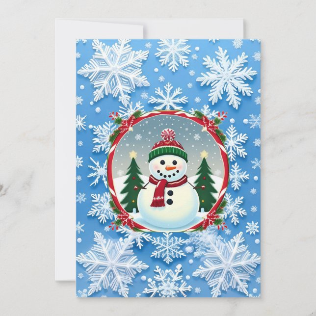 Christmas Snowflake Pattern Invitation (Front)