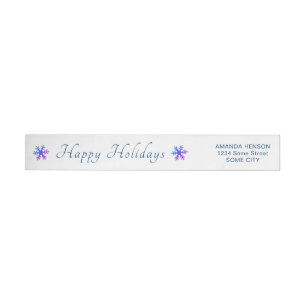 Christmas Snowflake Personalised Holiday Wrap Around Label