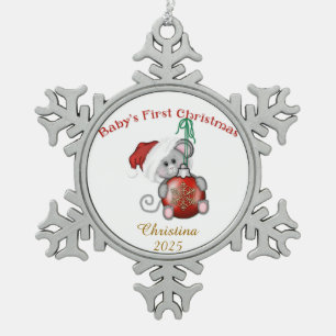 Christmas Snowflake Pewter Christmas Ornament