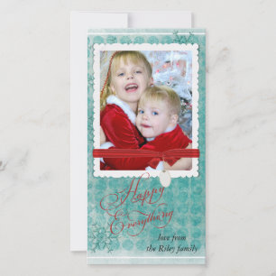 Christmas snowflake photo frame holiday card