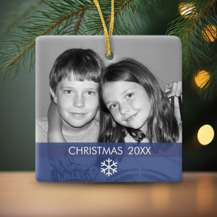 Christmas Snowflake Photo Frame - Modern Ceramic Tree Decoration