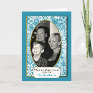 Christmas Snowflake -  Photo Insert Greeting - Holiday Card