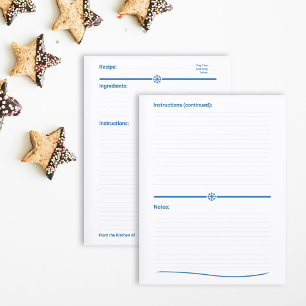 Christmas Snowflake Recipe Cookbook Page