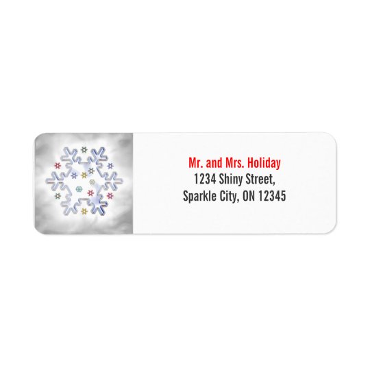 Christmas Snowflake Silver Return Address Label