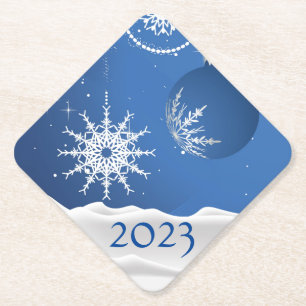 Christmas Snowflake Snow Coaster 2023 Add Name