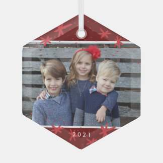 Christmas Snowflake Starburst Photo Ornament