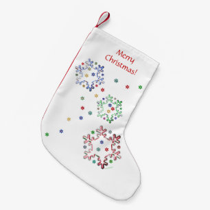 Christmas Snowflake Stars Small Christmas Stocking