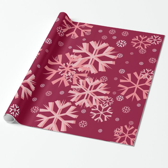 Christmas Snowflake Wrapping Paper (Unrolled)