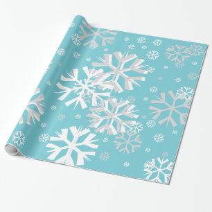 Christmas Snowflake Wrapping Paper-Aqua Wrapping Paper